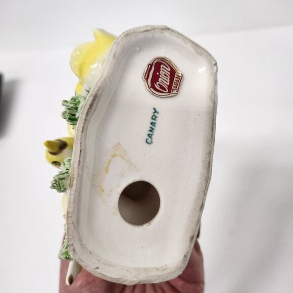 Vintage Orion Japan Porcelain Canary Bird Statue Figurine Mid Century Modern - Picture 6 of 9